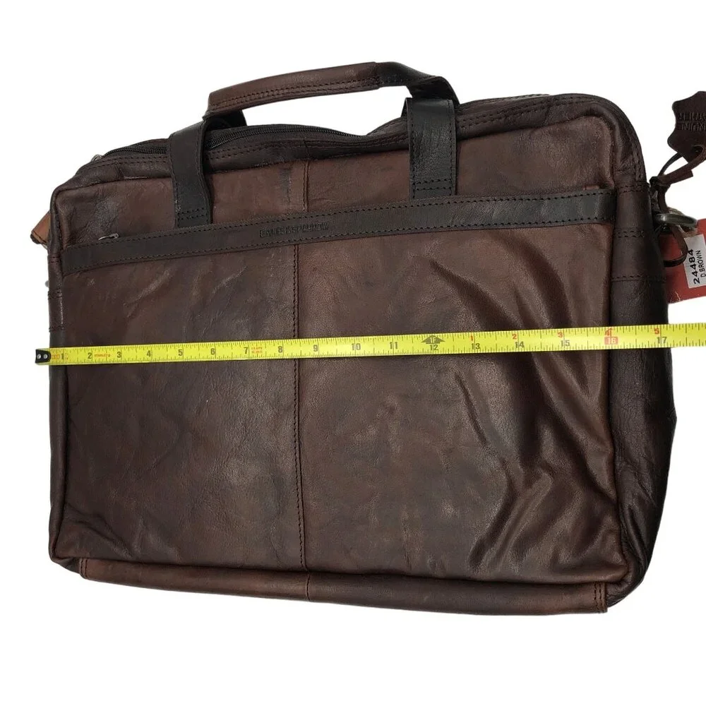 Spike & Sparrow Sawyer Dark Brown Genuine Leather Business Laptop Messenger Bag